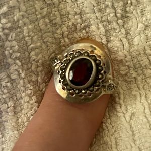 Sterling silver garnet ring. Size 8